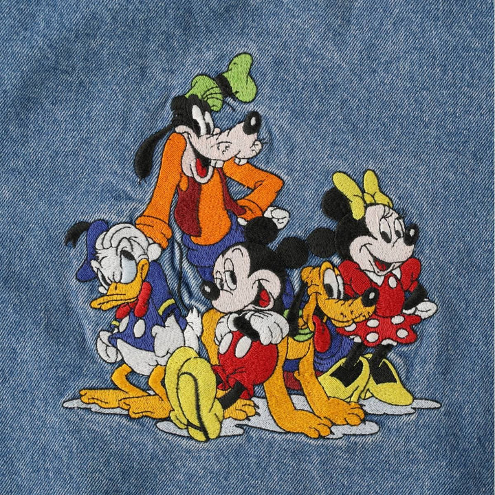 90'S Disney Character Denim Jacket (Women's Size L equivalent) Vintage cotton blue type Vintage Second Hand