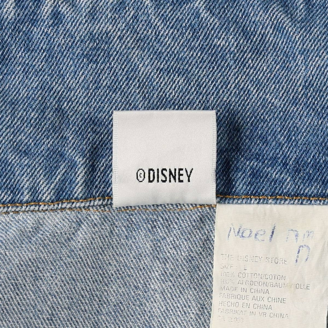 90'S Disney Character Denim Jacket (Women's Size L equivalent) Vintage cotton blue type Vintage Second Hand