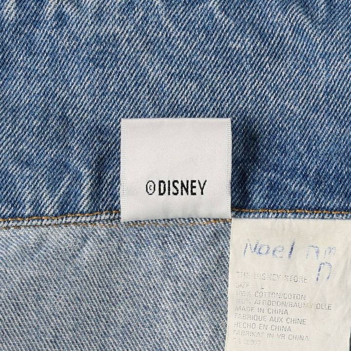 90'S Disney Character Denim Jacket (Women's Size L equivalent) Vintage cotton blue type Vintage Second Hand