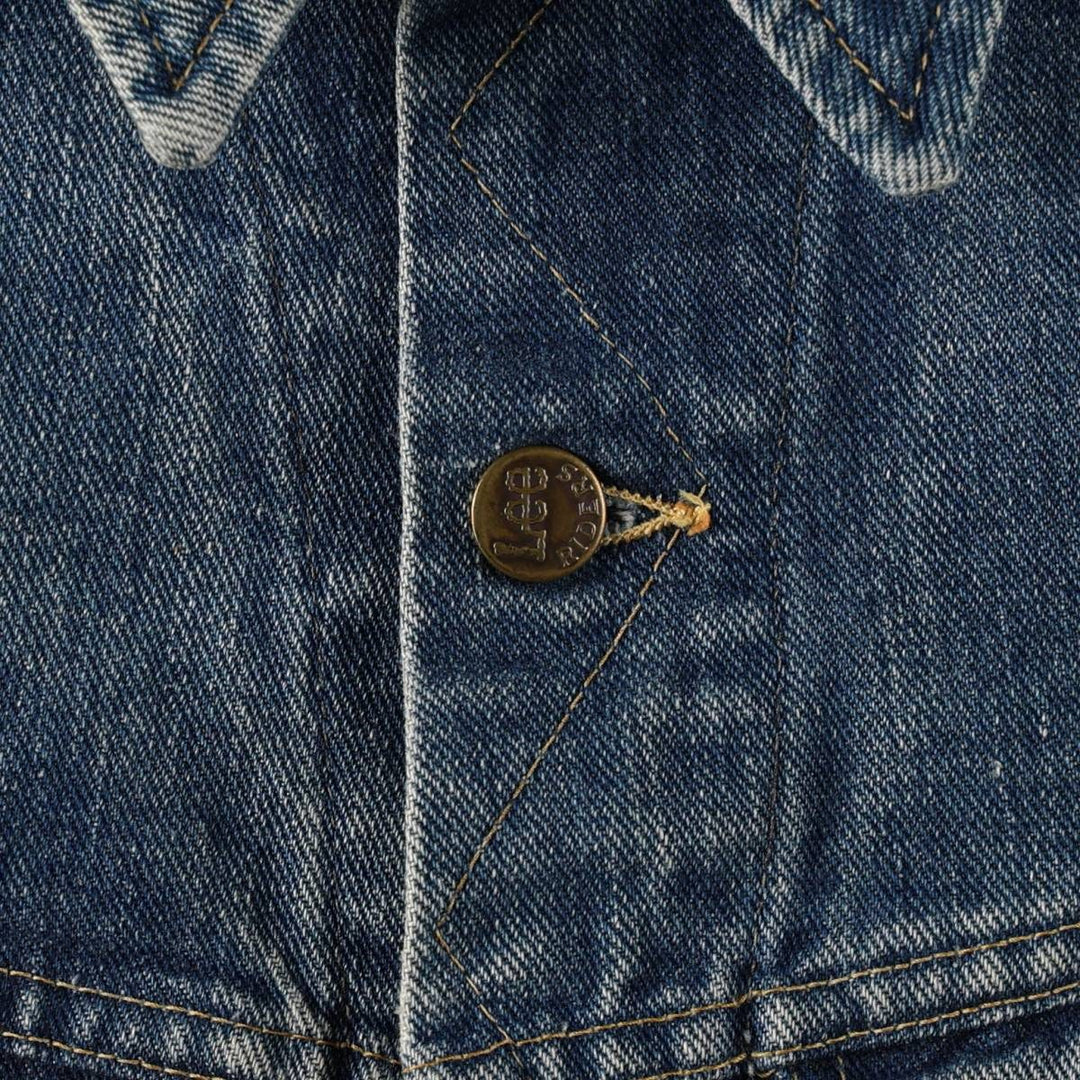 ~1980'S Lee RIDERS denim jacket with fur trim, made in USA, women's size S equivalent, vintage. unclear blue type Vintage Second Hand