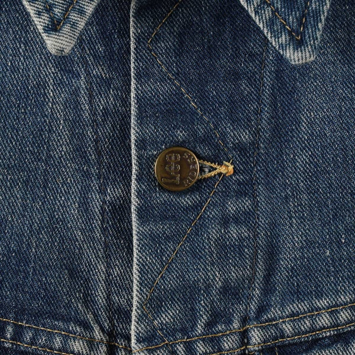 ~1980'S Lee RIDERS denim jacket with fur trim, made in USA, women's size S equivalent, vintage. unclear blue type Vintage Second Hand