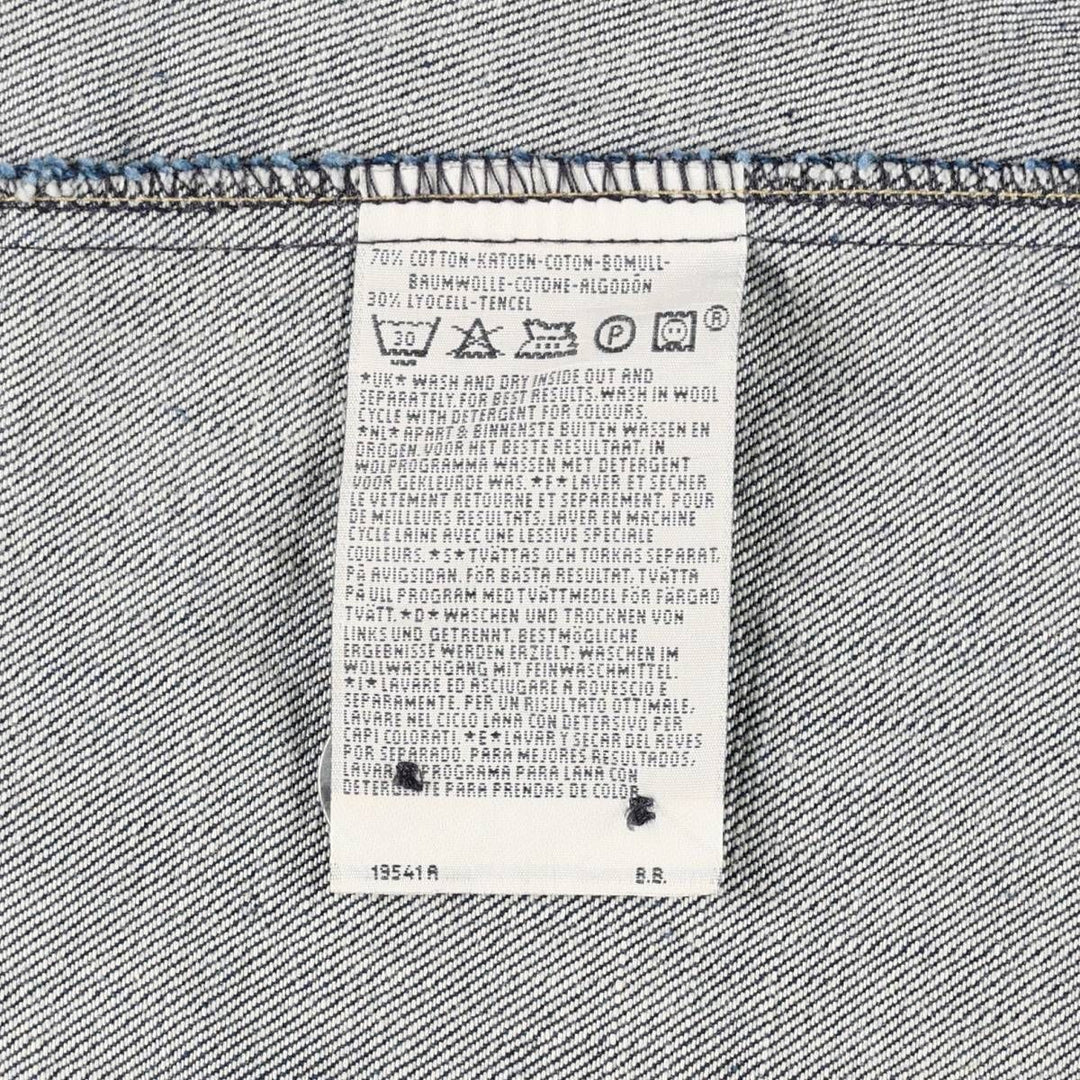 2000'S Levi's ENGINEERED JEANS Euro Model Hooded Denim Coat (Women's Size S) cotton navy blue type Vintage Second Hand