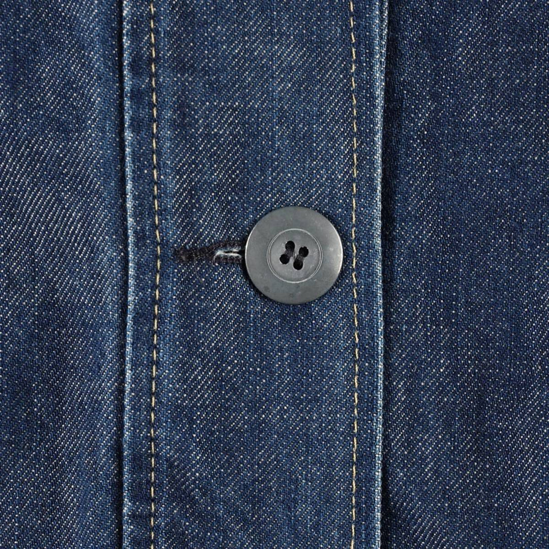 2000'S Levi's ENGINEERED JEANS Euro Model Hooded Denim Coat (Women's Size S) cotton navy blue type Vintage Second Hand