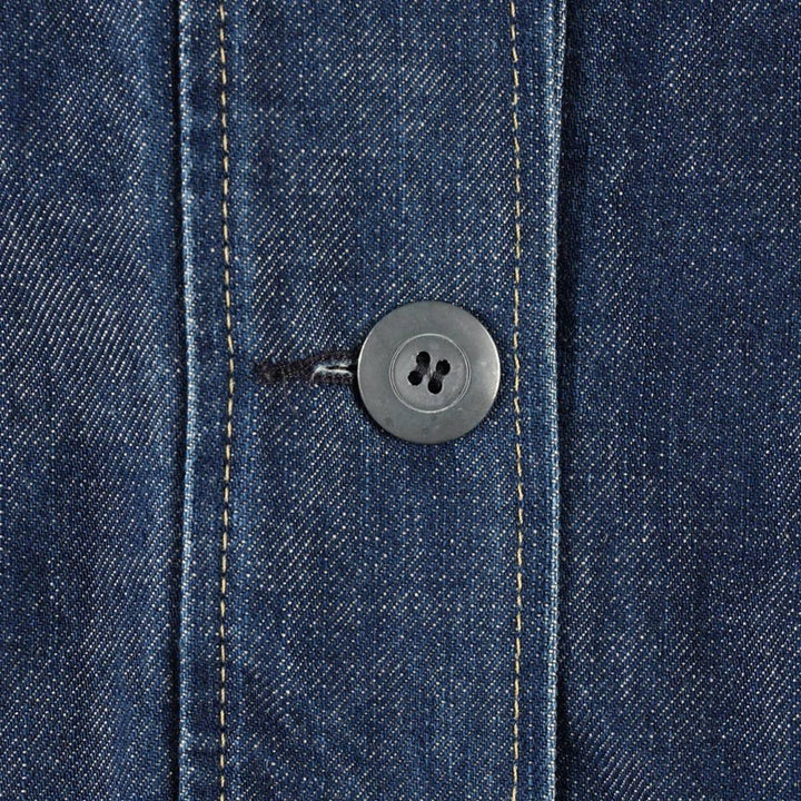 2000'S Levi's ENGINEERED JEANS Euro Model Hooded Denim Coat (Women's Size S) cotton navy blue type Vintage Second Hand