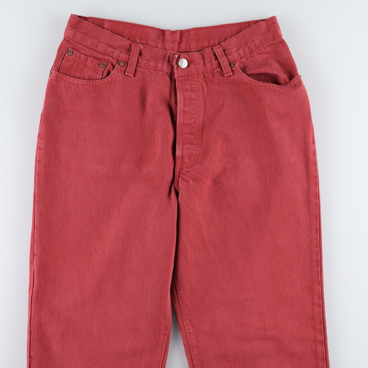 1990'S Levi's 17501-0668 Straight Denim Pants, Made in USA, Women's Size L (equivalent to W30), Vintage cotton red type Vintage Second Hand