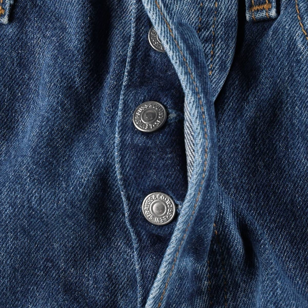 1990'S Levi's 6501-0116 Straight Denim Pants, Made in USA, Women's Size L (equivalent to W27), Vintage cotton blue type Vintage Second Hand
