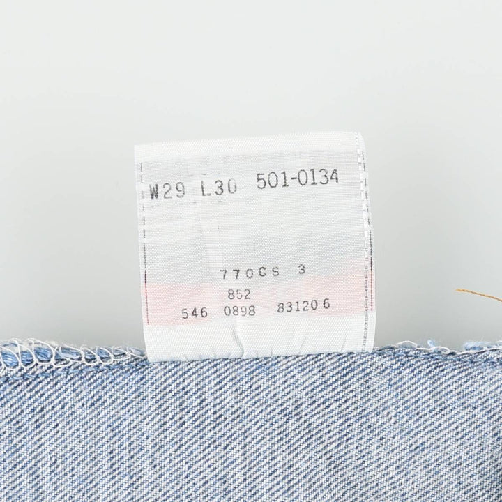 1990'S Levi's 501-0134 Straight Denim Pants, Made in USA, Women's Size L (equivalent to W28), Vintage cotton blue type Vintage Second Hand