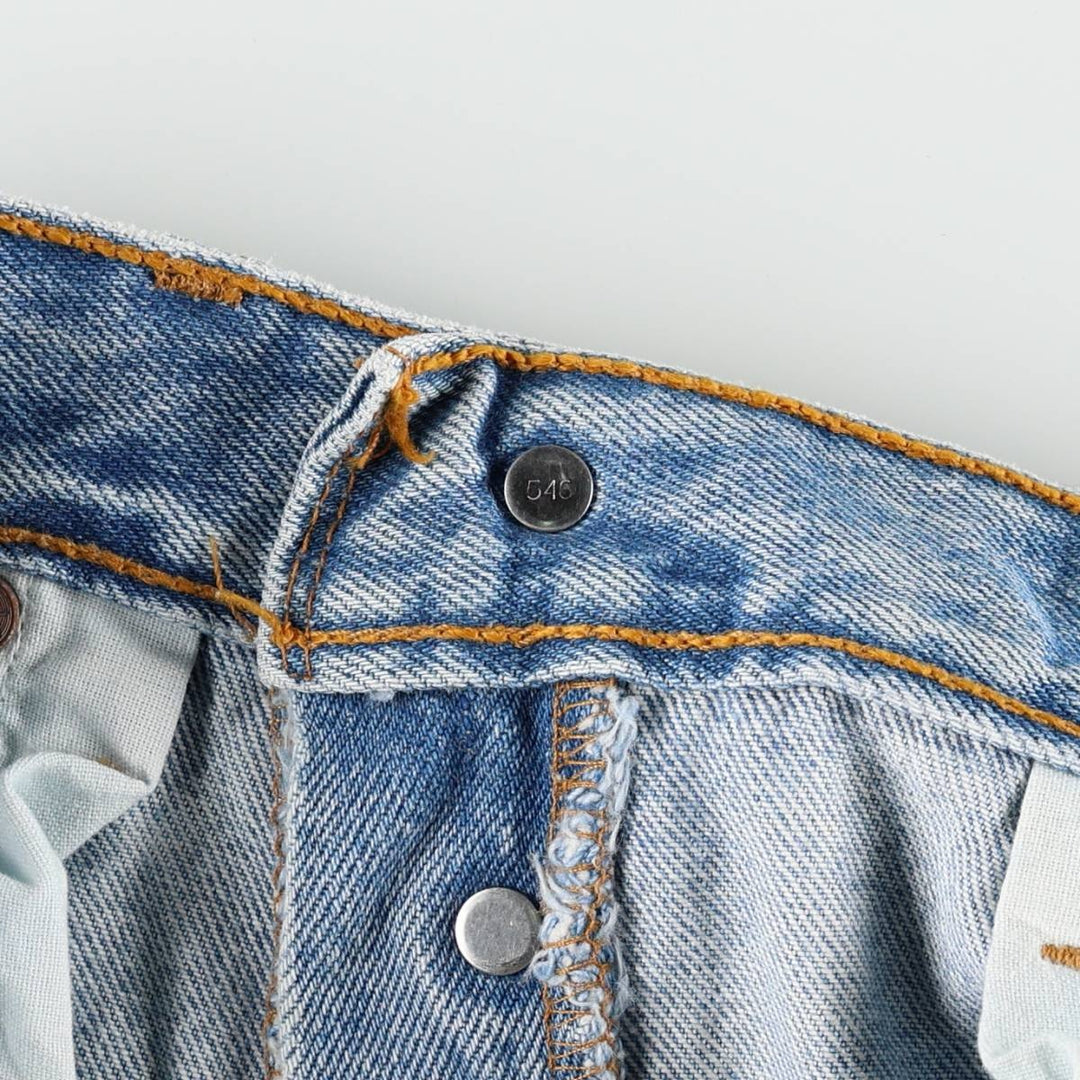 1990'S Levi's 501-0134 Straight Denim Pants, Made in USA, Women's Size L (equivalent to W28), Vintage cotton blue type Vintage Second Hand