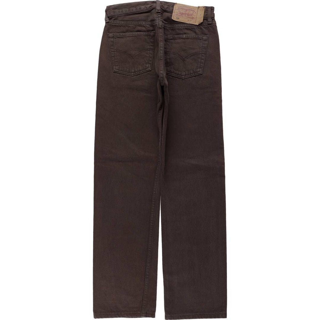 Levi's 501 Euro Model Straight Denim Pants, Women's Size L (W28 equivalent) cotton dark chocolate Vintage Second Hand