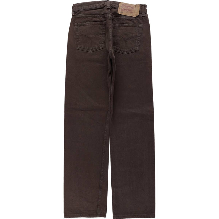 Levi's 501 Euro Model Straight Denim Pants, Women's Size L (W28 equivalent) cotton dark chocolate Vintage Second Hand