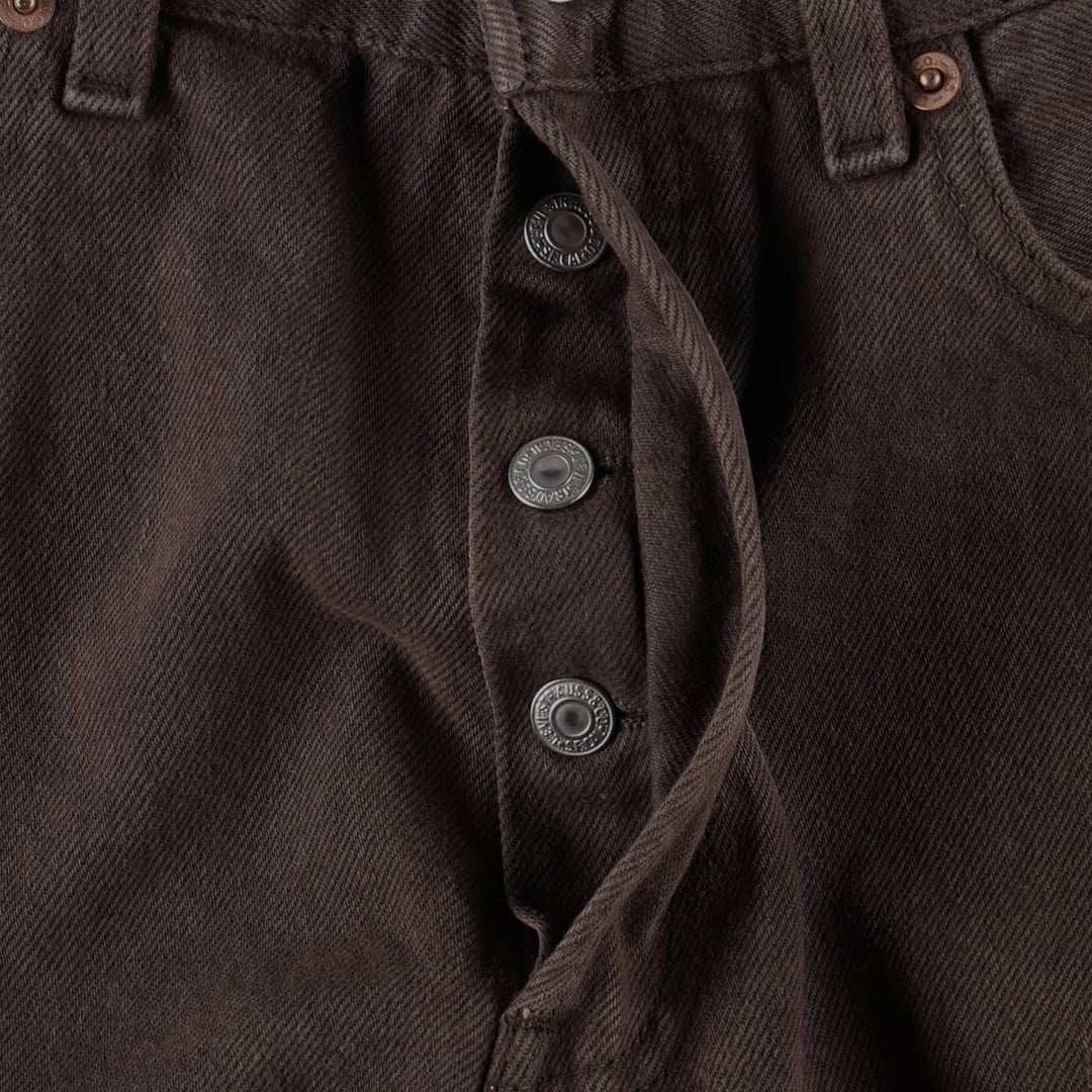 Levi's 501 Euro Model Straight Denim Pants, Women's Size L (W28 equivalent) cotton dark chocolate Vintage Second Hand