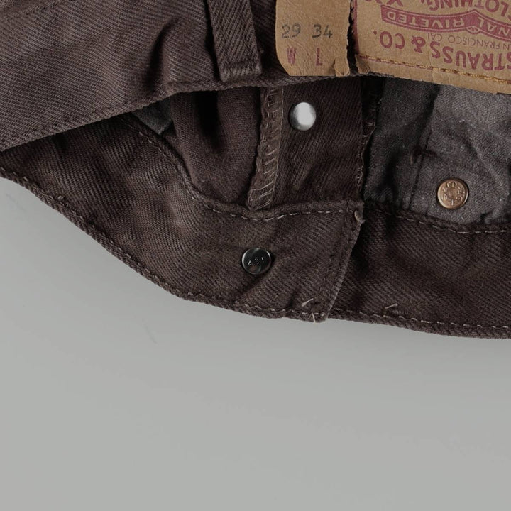 Levi's 501 Euro Model Straight Denim Pants, Women's Size L (W28 equivalent) cotton dark chocolate Vintage Second Hand