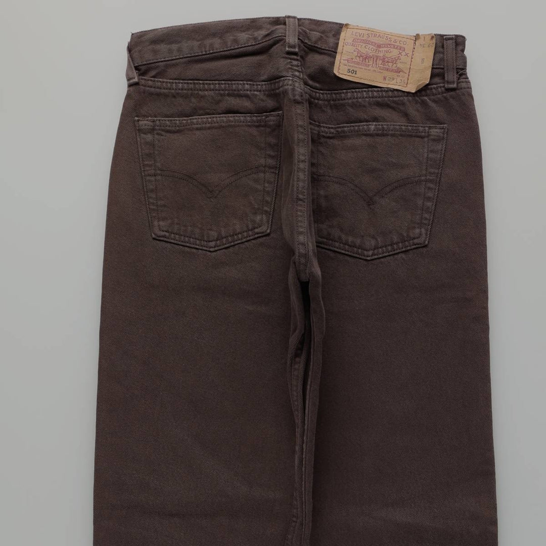 Levi's 501 Euro Model Straight Denim Pants, Women's Size L (W28 equivalent) cotton dark chocolate Vintage Second Hand