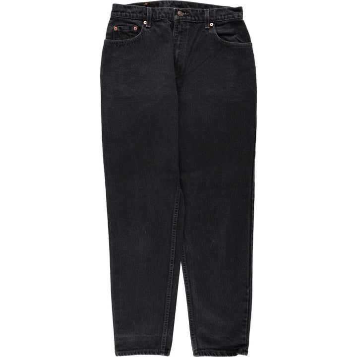 90'S Levi's 15551-0260 Relaxed Fit Tapered Leg Black Denim Tapered Denim Pants, Women's XL (W31 equivalent) cotton black type Vintage Second Hand