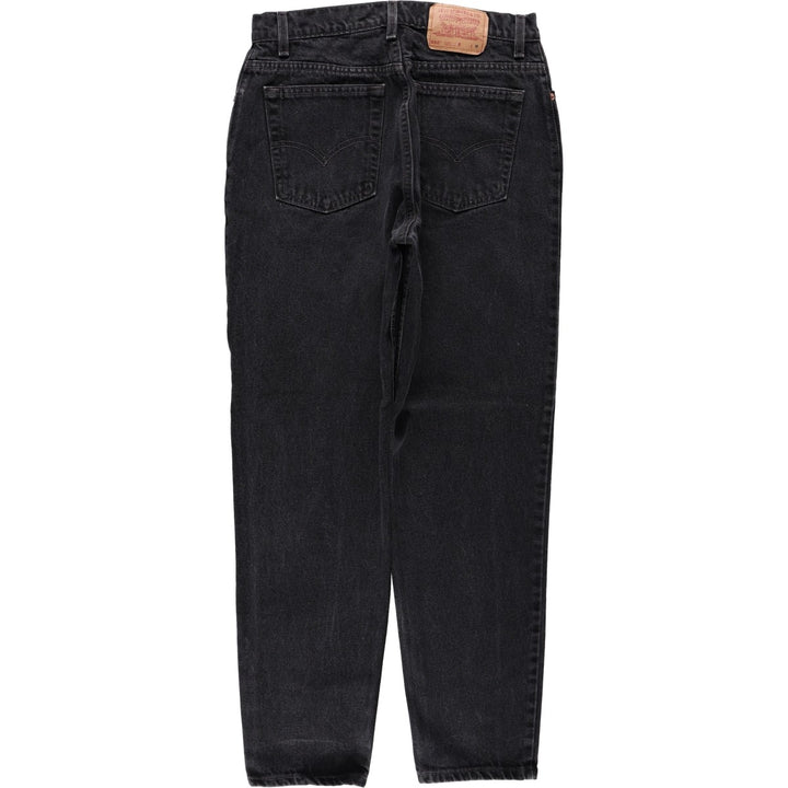 90'S Levi's 15551-0260 Relaxed Fit Tapered Leg Black Denim Tapered Denim Pants, Women's XL (W31 equivalent) cotton black type Vintage Second Hand