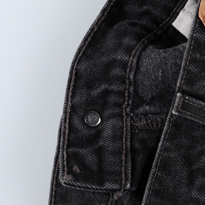 90'S Levi's 15551-0260 Relaxed Fit Tapered Leg Black Denim Tapered Denim Pants, Women's XL (W31 equivalent) cotton black type Vintage Second Hand