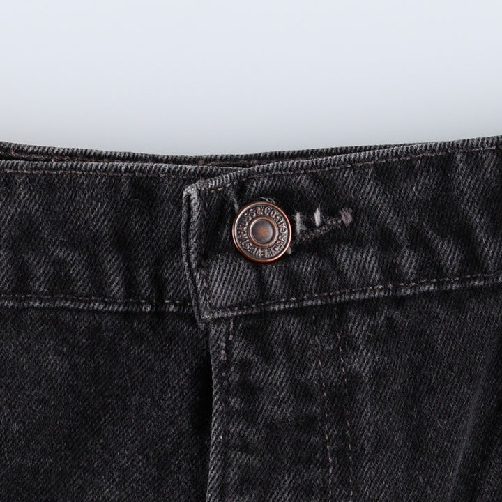 90'S Levi's 15551-0260 Relaxed Fit Tapered Leg Black Denim Tapered Denim Pants, Women's XL (W31 equivalent) cotton black type Vintage Second Hand
