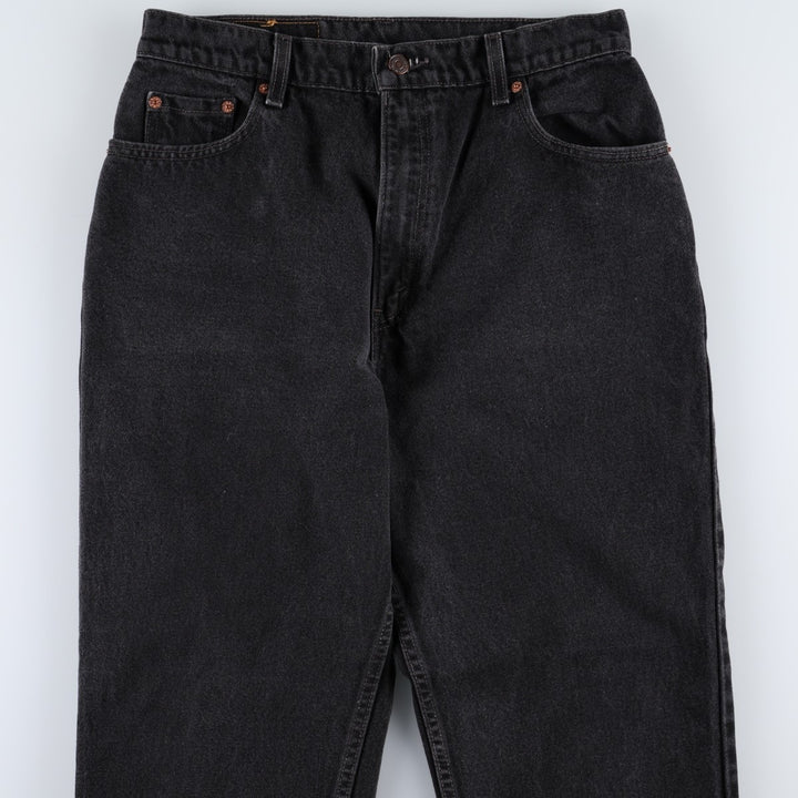 90'S Levi's 15551-0260 Relaxed Fit Tapered Leg Black Denim Tapered Denim Pants, Women's XL (W31 equivalent) cotton black type Vintage Second Hand