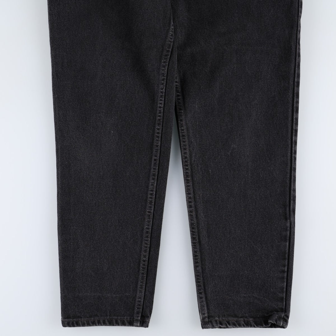 90'S Levi's 15551-0260 Relaxed Fit Tapered Leg Black Denim Tapered Denim Pants, Women's XL (W31 equivalent) cotton black type Vintage Second Hand
