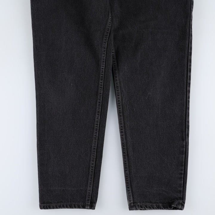 90'S Levi's 15551-0260 Relaxed Fit Tapered Leg Black Denim Tapered Denim Pants, Women's XL (W31 equivalent) cotton black type Vintage Second Hand