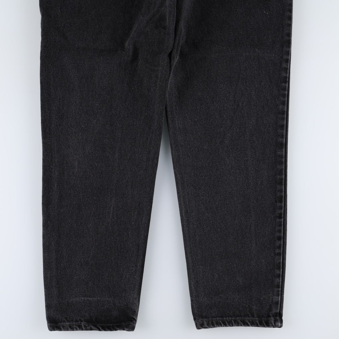 90'S Levi's 15551-0260 Relaxed Fit Tapered Leg Black Denim Tapered Denim Pants, Women's XL (W31 equivalent) cotton black type Vintage Second Hand