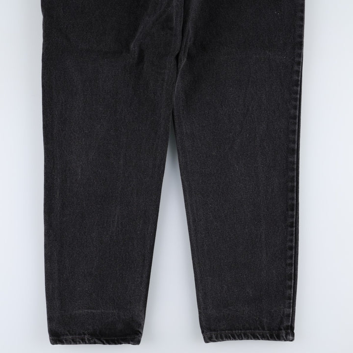 90'S Levi's 15551-0260 Relaxed Fit Tapered Leg Black Denim Tapered Denim Pants, Women's XL (W31 equivalent) cotton black type Vintage Second Hand