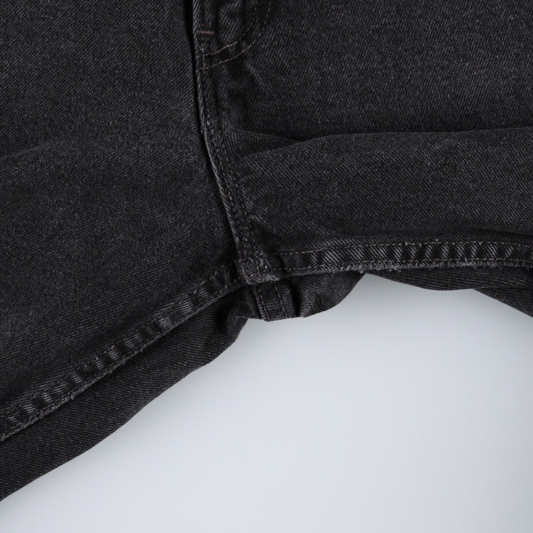 90'S Levi's 15551-0260 Relaxed Fit Tapered Leg Black Denim Tapered Denim Pants, Women's XL (W31 equivalent) cotton black type Vintage Second Hand