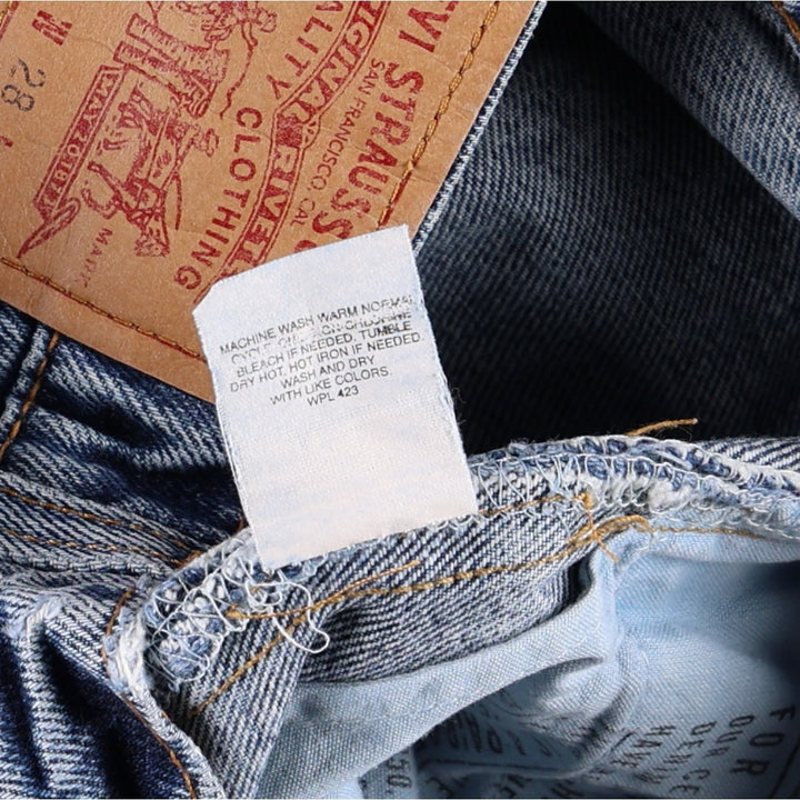 1990'S Levi's 550 Relaxed Fit Tapered Denim Pants, Made in USA, Women's Size L (equivalent to W27), Vintage. cotton blue type Vintage Second Hand