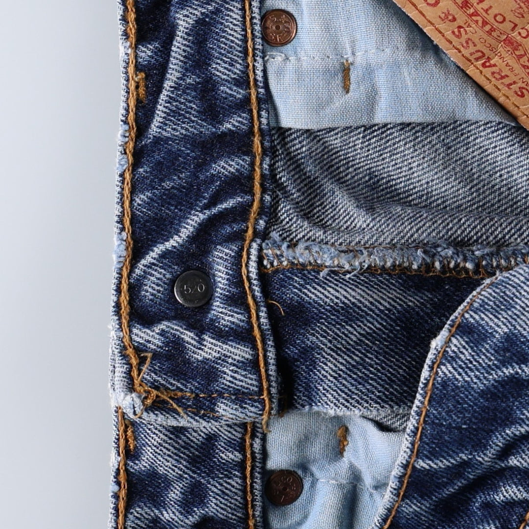 1990'S Levi's 550 Relaxed Fit Tapered Denim Pants, Made in USA, Women's Size L (equivalent to W27), Vintage. cotton blue type Vintage Second Hand