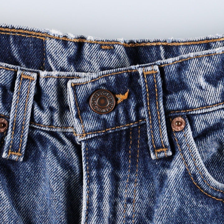 1990'S Levi's 550 Relaxed Fit Tapered Denim Pants, Made in USA, Women's Size L (equivalent to W27), Vintage. cotton blue type Vintage Second Hand
