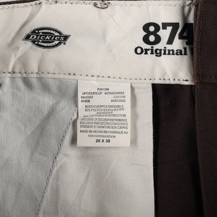Dickies 874 Original Fit Work Pants, Women's Size L (W28) polyester brown type Vintage Second Hand
