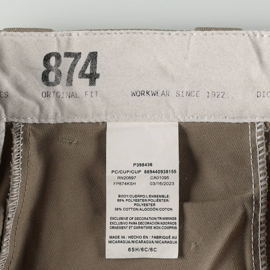 Dickies 874 Original Fit Work Pants Women's L (w30) polyester Beige type Vintage Second Hand