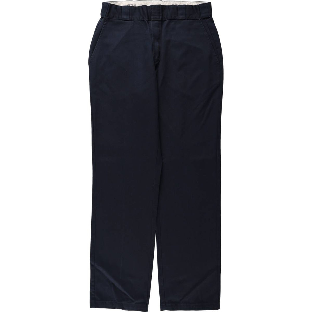 Dickies 874 Original Fit Work Pants Women's L (w30) polyester navy blue type Vintage Second Hand
