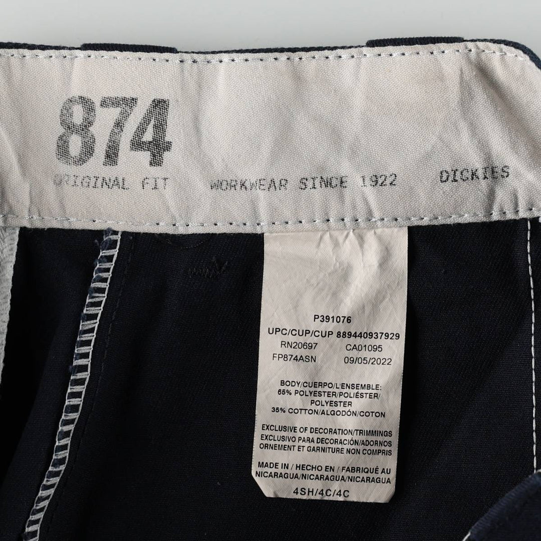 Dickies 874 Original Fit Work Pants Women's L (w30) polyester navy blue type Vintage Second Hand