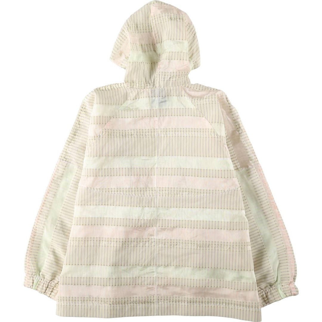 Nike Stripe Pattern Hooded Windbreaker, Women's Size XS (approx.) polyester white type Vintage Second Hand