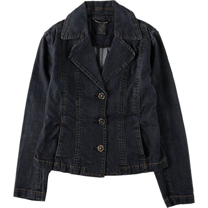 Pierre Cardin denim tailored jacket, women's size M (approx.) cotton navy blue type Vintage Second Hand