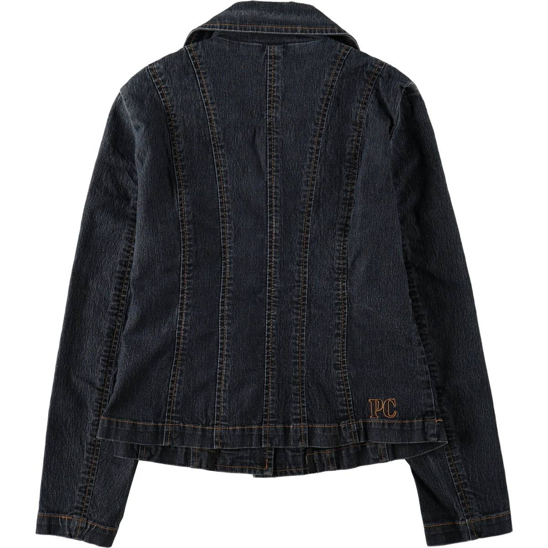 Pierre Cardin denim tailored jacket, women's size M (approx.) cotton navy blue type Vintage Second Hand
