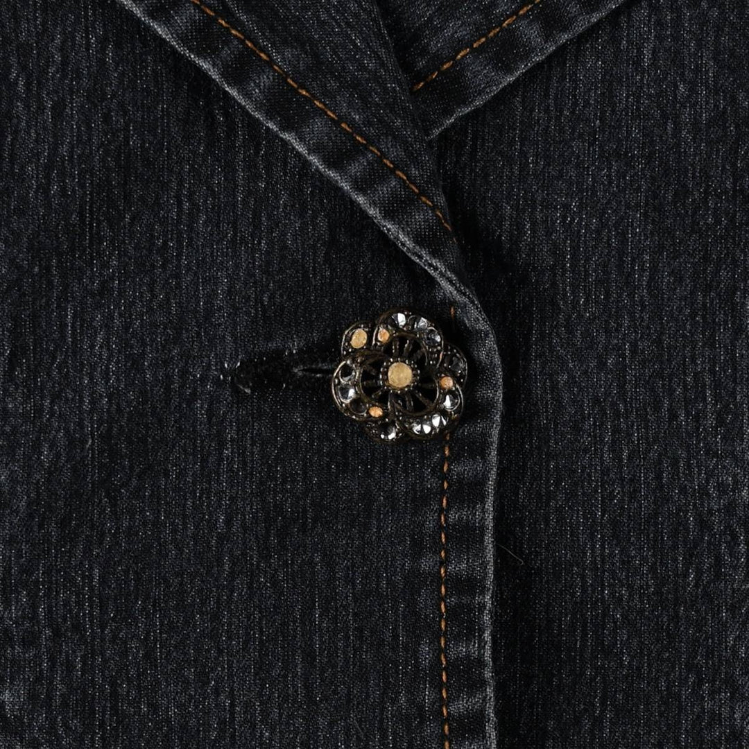Pierre Cardin denim tailored jacket, women's size M (approx.) cotton navy blue type Vintage Second Hand