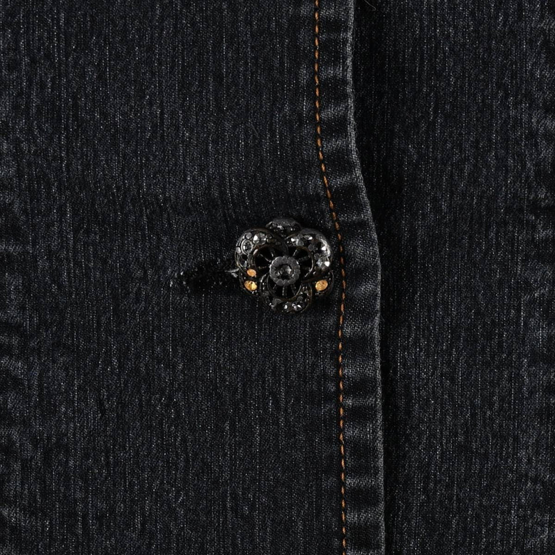 Pierre Cardin denim tailored jacket, women's size M (approx.) cotton navy blue type Vintage Second Hand