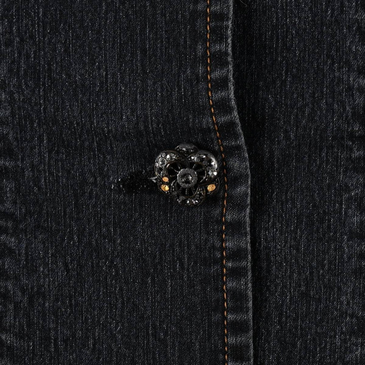 Pierre Cardin denim tailored jacket, women's size M (approx.) cotton navy blue type Vintage Second Hand