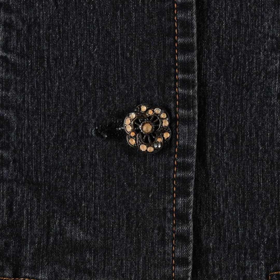 Pierre Cardin denim tailored jacket, women's size M (approx.) cotton navy blue type Vintage Second Hand
