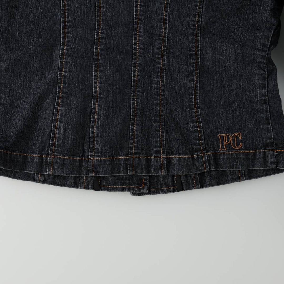Pierre Cardin denim tailored jacket, women's size M (approx.) cotton navy blue type Vintage Second Hand
