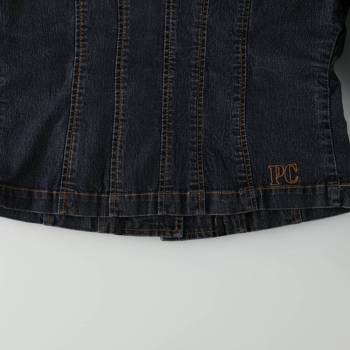 Pierre Cardin denim tailored jacket, women's size M (approx.) cotton navy blue type Vintage Second Hand