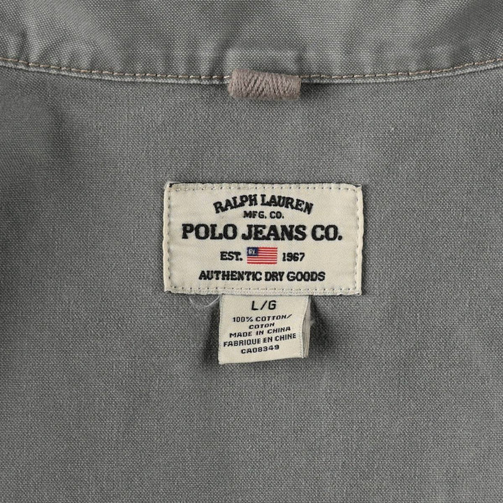 2000'S Ralph Lauren POLO JEANS COMPANY Cotton Jacket, Women's Size L (approx.) cotton gray type Vintage Second Hand