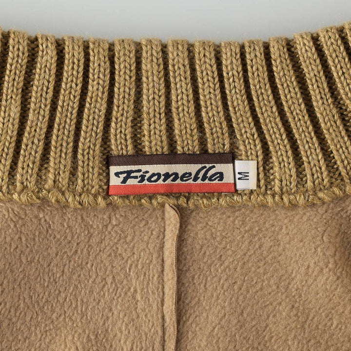 Fionella Wool Jacket, Women's Size M (approx.) wool beige type brown Vintage Second Hand