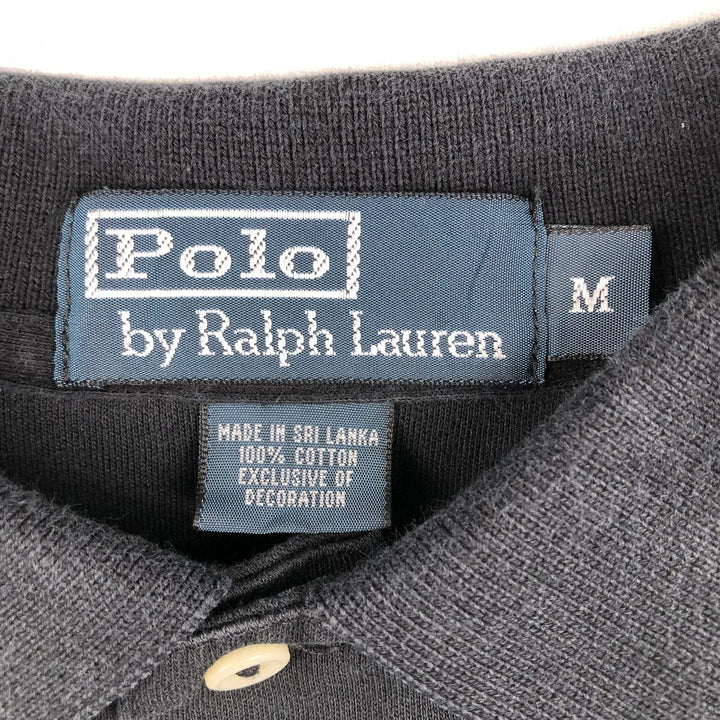 Ralph Lauren POLO by Ralph Lauren long sleeve polo shirt, men's size M cotton black type Vintage Second Hand