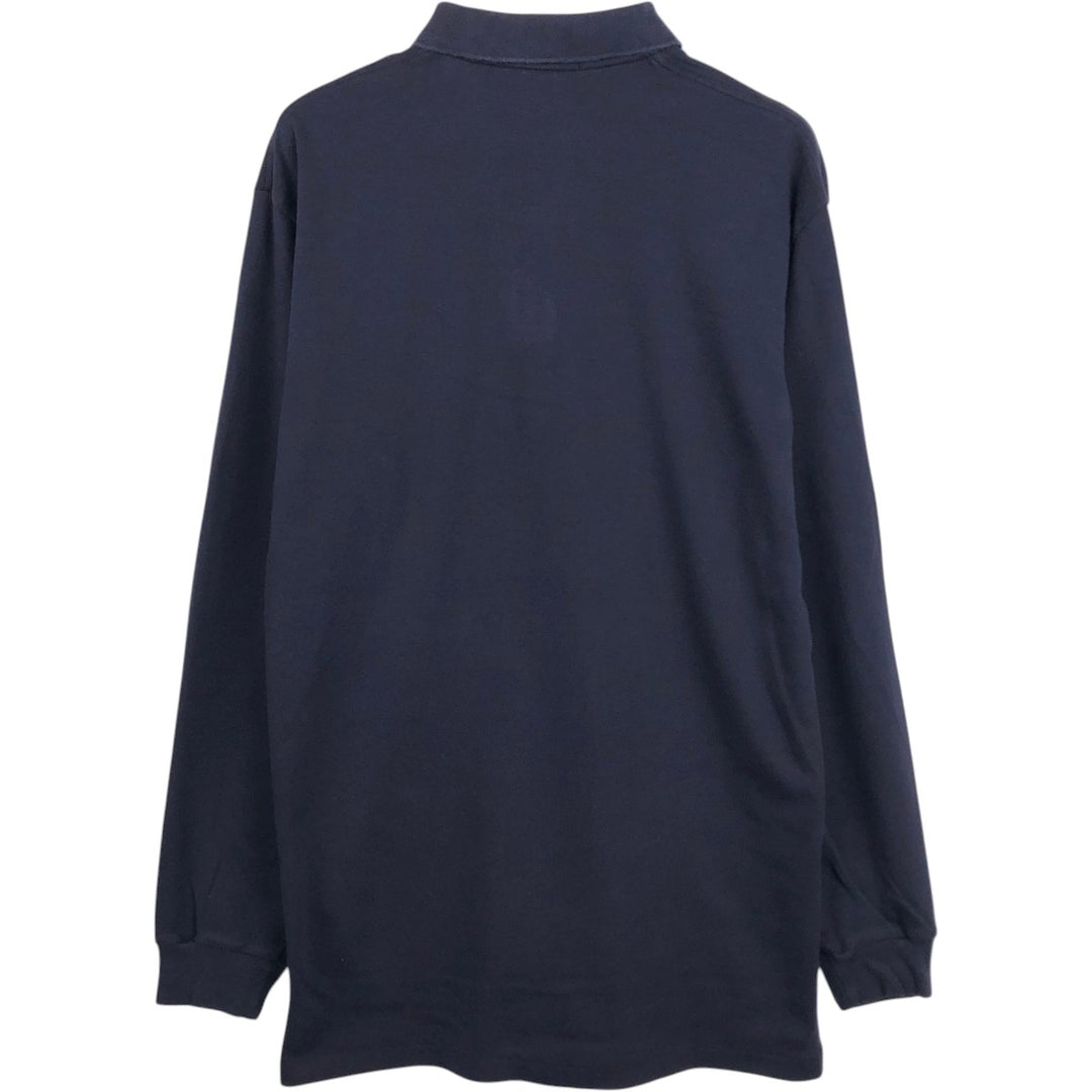 Ralph Lauren POLO by Ralph Lauren long sleeve polo shirt, men's size M cotton navy blue type Vintage Second Hand