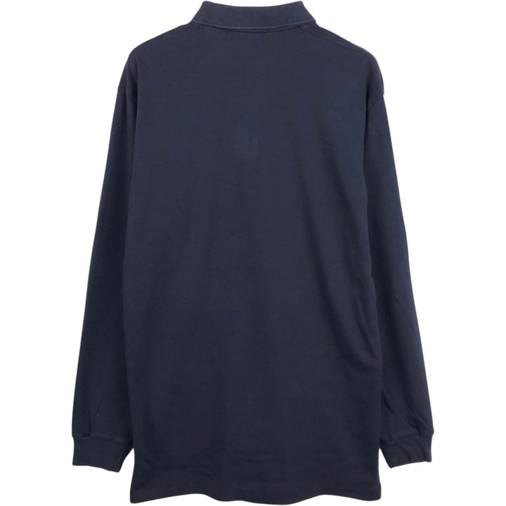 Ralph Lauren POLO by Ralph Lauren long sleeve polo shirt, men's size M cotton navy blue type Vintage Second Hand