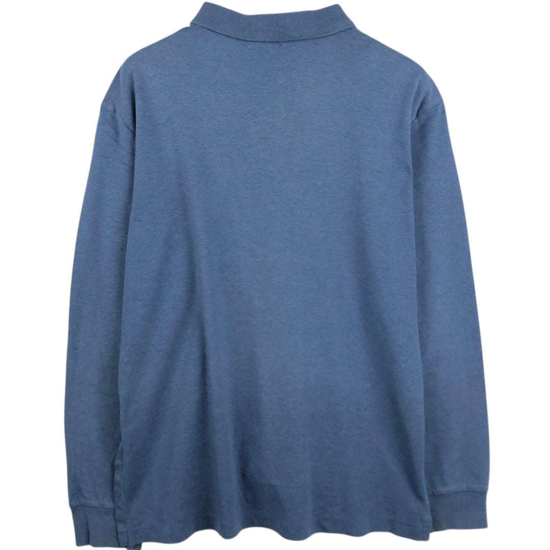 Ralph Lauren POLO RALPH LAUREN long-sleeved polo shirt, men's size L cotton Blue type light blue Vintage Second Hand
