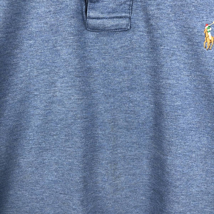 Ralph Lauren POLO RALPH LAUREN long-sleeved polo shirt, men's size L cotton Blue type light blue Vintage Second Hand